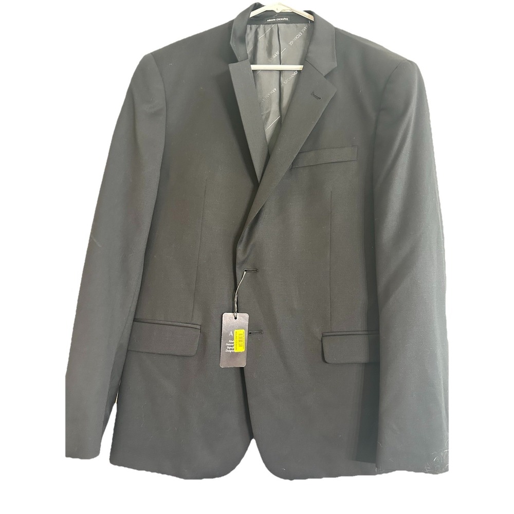 Armani Exchange Mens Two Button Blazer Black Size 46 Regular A|X Jacket